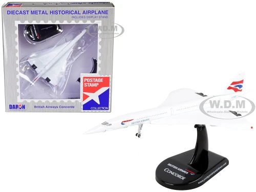 BAC Concorde Passenger Aircraft British Airways 1/350 Diecast Model Airplane Postage Stamp PS5800-2
