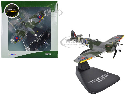Supermarine Spitfire Mk IXE Fighter Aircraft 21 T 443 Squadron 127 Wing Belgium 1945 Royal Canadian Air Force Oxford Aviation Series 1/72 Diecast Model Airplane Oxford Diecast AC098