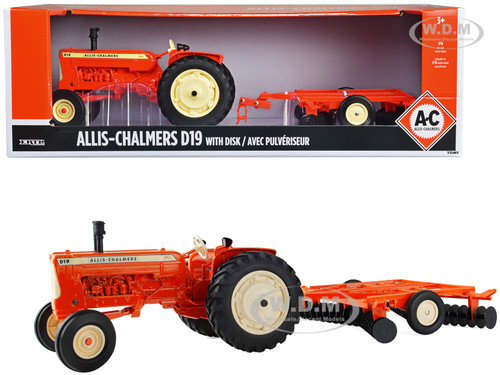Allis-Chalmers D19 Tractor Disk Harrow Orange 1/16 Diecast Model ERTL TOMY 16441