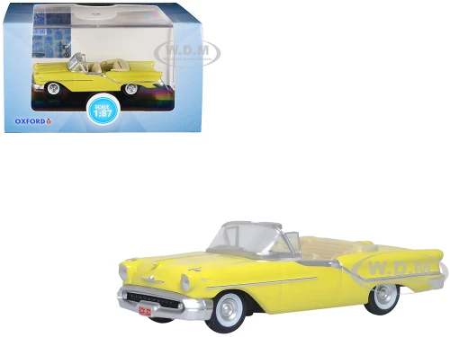 1957 Oldsmobile 88 Convertible Coronado Yellow 1/87 HO Scale Diecast Model Car Oxford Diecast 87OC57001