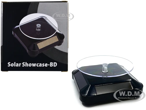 3 5 Solar Rotating Display Stand with Black Base for 1/64 Scale Model Cars 002-BK