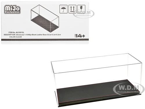 Showcase Acrylic Display Case with Black Synthetic Leather Base Mijo Exclusives 1/18 Scale Models MJ35015L