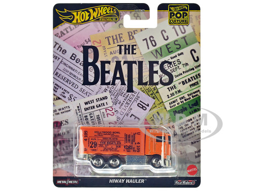 Hiway Hauler Orange with Concert Ticket Graphics The Beatles Pop Culture Series Diecast Model Car Hot Wheels HVJ41