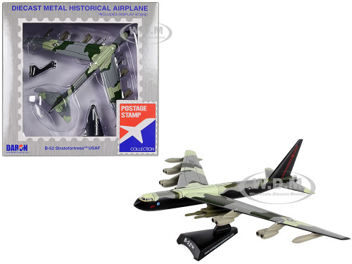 Boeing B 52 Stratofortress Bomber Aircraft Green Camouflage United States Air Force 1/300 Diecast Model Airplane Postage Stamp PS5391