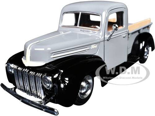 1942 47 Ford Jailbar Pickup Truck Gray and Black Timeless Legends Series 1/24 Diecast Model Car Motormax 79388GRY