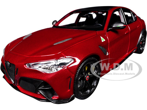 Alfa Romeo Giulia GTA Red Metallic with Carbon Top 1/18 Diecast Model Car Bburago 11048RD