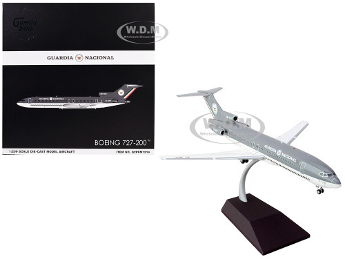 Boeing 727 200 Commercial Aircraft Guardia Nacional Mexican National Guard XC NPF Gray and White Gemini 200 Series 1/200 Diecast Model Airplane GeminiJets G2PFM1314