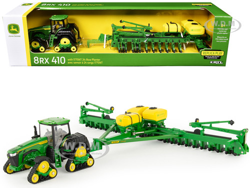 John Deere 8RX 410 Tractor Green with 1775NT 24-Row Planter