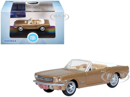 1965 Ford Mustang Convertible Prairie Bronze Metallic 1/87 (HO) Scale Diecast Model Car Oxford Diecast 87MU65007