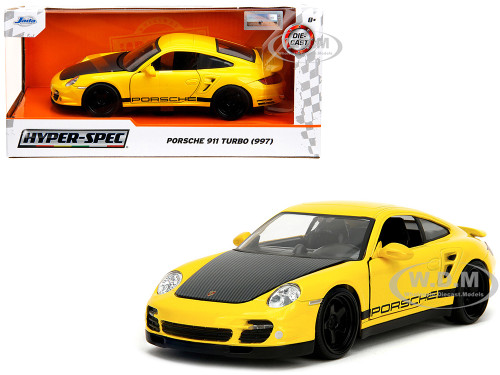 Porsche 911 Turbo (997) Yellow with Carbon Hood 