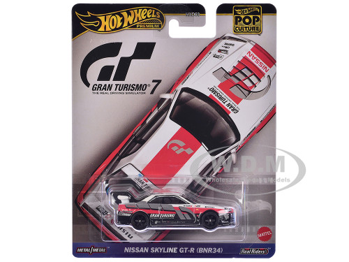 Nissan GT R Nismo GT3 #23 White Gran Turismo 7 Video Game Diecast Model Car Hot Wheels HKC28