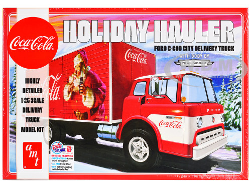 Skill 3 Model Kit Ford C 600 City Delivery Truck Holiday Hauler Coca-Cola 1/25 Scale Model AMT AMT1459