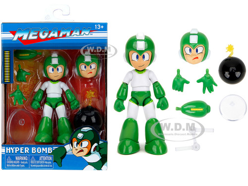 Hyper Bomb 4 5 Moveable Figure with Accessories and Alternate Head and Hands Mega Man 1987 Video Game Model  Jada 34507