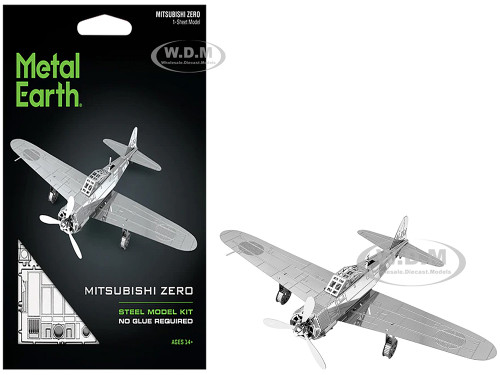 Model Kit Mitsubishi Zero Fighter Aircraft Imperial Japanese Navy Air Service Moderate Difficulty Steel Model Metal Earth MMS028