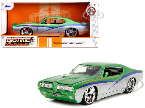 1969 Pontiac GTO Judge Green Metallic and Silver with Stripes
