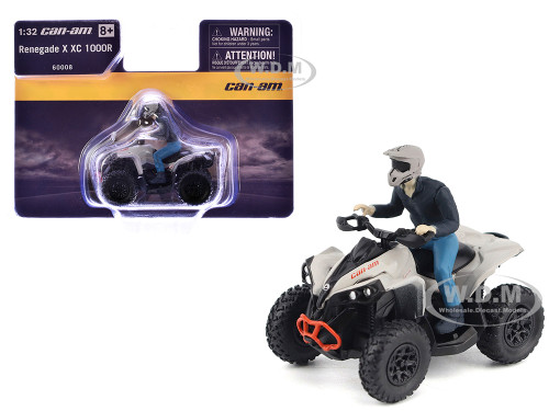 Can Am Renegade X XC 1000R ATV Chalk Gray with Driver Figure 1/32 Diecast Model BRP Models 60008