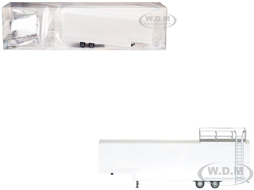 Race Horse Transport Trailer White 1/87 (HO) Plastic Model Promotex 005431W