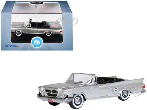1961 Chrysler 300G Convertible Sheffield Silver Metallic 1/87 (HO) Scale Diecast Model Car Oxford Diecast 87CC61007