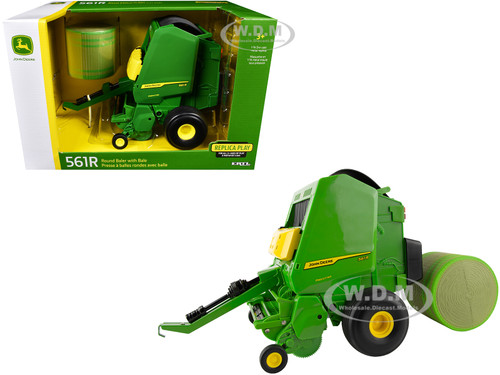 John Deere 561R Round Baler Green Bale Replica Play Series 1/16 Diecast Model ERTL TOMY 45900
