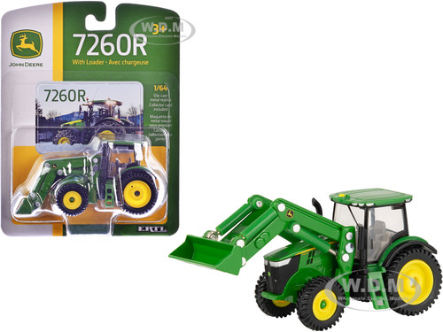 John Deere 7260R Tractor Green Loader 1/64 Diecast Model ERTL TOMY 45933