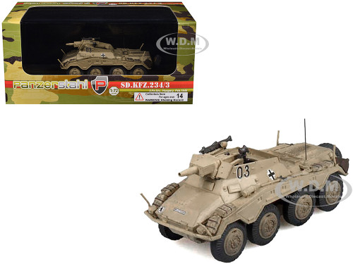 Sd Kfz 234 3 Armored Vehicle #03 3rd Panzer Division Hungary 1945 German Army 1/72 Diecast Model Panzerstahl PZS-88016
