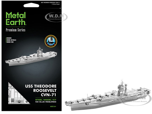 Model Kit USS Theodore Roosevelt CVN 71 Aircraft Carrier Expert Difficulty Steel Model Metal Earth ICX022