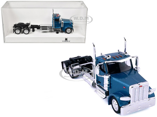 Peterbilt 589 2 Axel Day Cab Blue Metallic 1/87 (HO) Plastic Model Car HO Logistics HL-589061