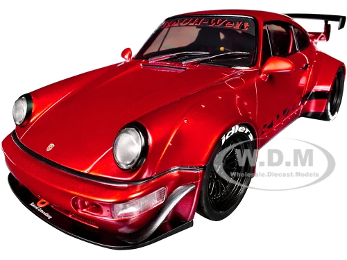 RWB Body Kit Red Metallic with Black Stripes Pink Slips Series 1/18 Diecast Model Car Jada 35726