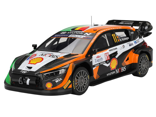 Hyundai i20 N Rally1 Hybrid #11 Thierry Neuville Martijn Wydaeghe Hyundai Shell Mobis WRT  Winner Rally Croatia Power Stage 2023 1/18 Model Car Top Speed TS0616
