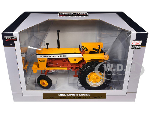 Minneapolis Moline G1000 Open Station 2WD Tractor Yellow with Brown Frame Classic Series 1/16 Diecast Model SpecCast SCT933
