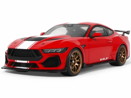 2025 Shelby Mustang Supersnake Race Red with White Stripes 1/18 Model Car GT Spirit GT531