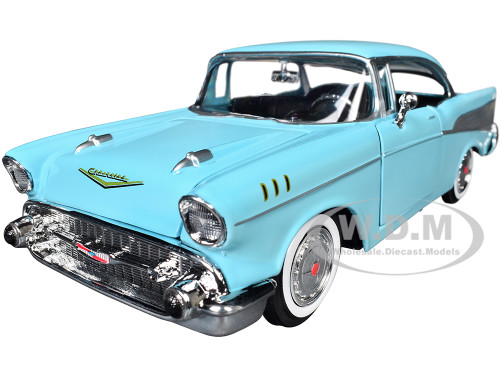 1957 Chevrolet Bel Air Light Blue Timeless Legends Series 1/24 Diecast Model Car Motormax 73228LBL