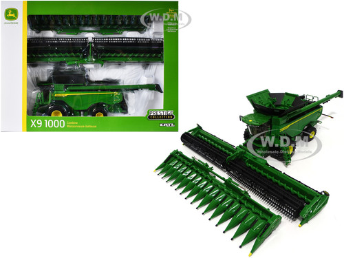 John Deere X9 1000 Combine 16-Row Corn Head  Draper Grain Head Green Prestige Collection Series 1/32 Diecast Model ERTL TOMY 45750
