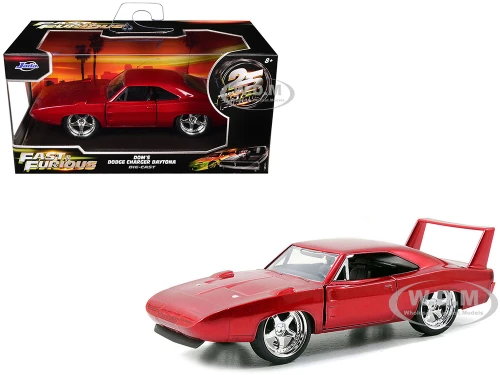 Dom s Dodge Charger Daytona Red Metallic Fast & Furious 6 2013 Movie 25 Years of Fast & Furious Series 1/32 Diecast Model Car Jada 97086-25TH