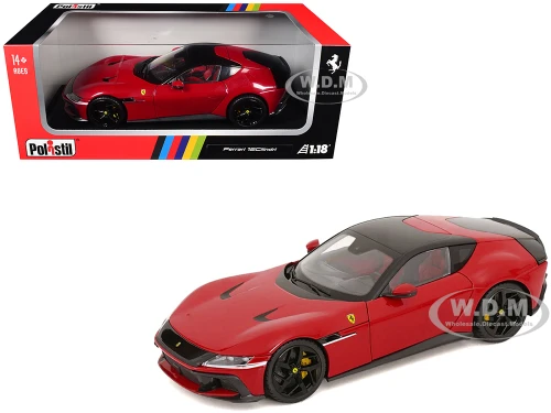 2024 Ferrari 12Cilindri Rosso Corsa Red with Black Top 1/18 Diecast Model Car Polistil 18FE02010-WB