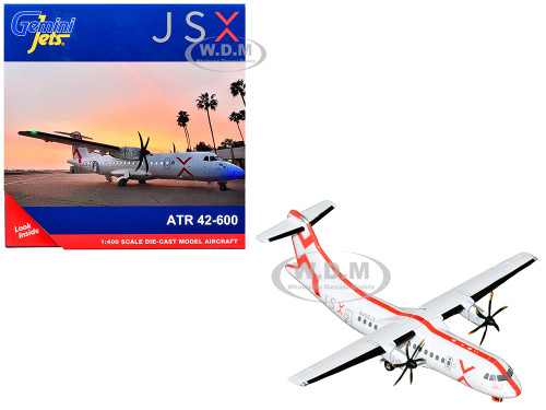 ATR 42 600 Commercial Aircraft JSX N400JX White with Red Stripes 1/400 Diecast Model Airplane GeminiJets GJJSX2404
