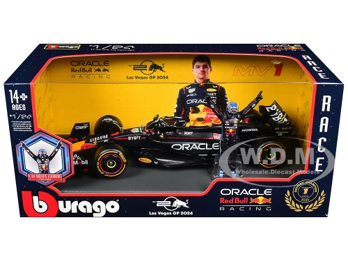 Red Bull Racing RB20 #1 Max Verstappen Oracle Winner Formula One F1 Championship Drivers Champion 2024 with Driver Figure 1/24 Diecast Model Car Bburago 28060MV
