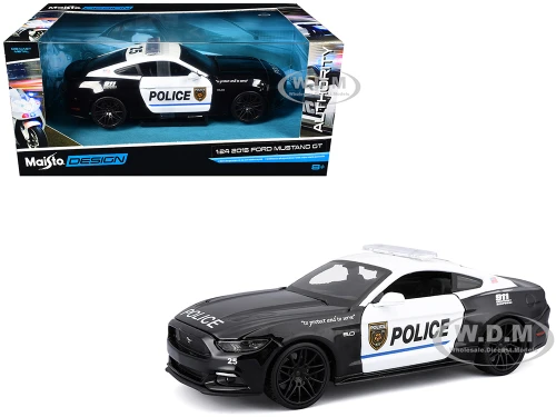 2015 Ford Mustang GT 5 0 Police Black and White Authority Series 1/24 Diecast Model Car Maisto 32514CHP