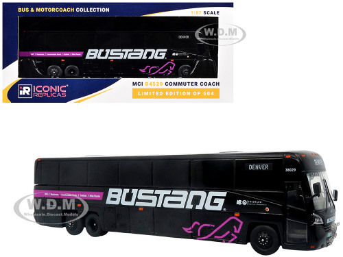MCI D4520 Commuter Coach Bus Bustang Colorado Department of Transportation Black The Bus & Motorcoach Collection Limited Edition to 504 pieces Worldwide 1/87 (HO) Diecast Model Iconic Replicas 87-0650