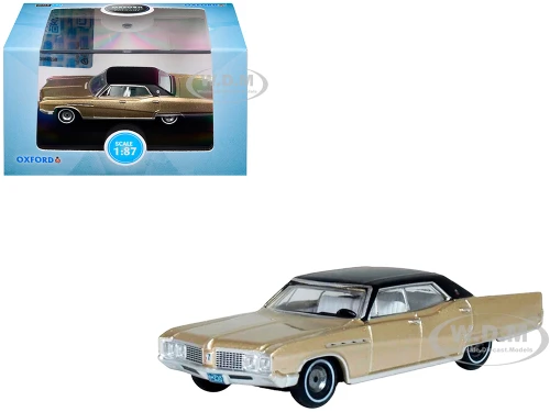 1968 Buick Electra 225 Ivory Gold Metallic with Black Top and White Interior 1/87 (HO) Scale Diecast Model Car Oxford Diecast 87BE68001