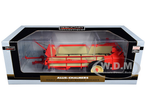 Allis Chalmers 281 Manure Spreader Orange with Wood Panels Classic Series 1/16 Diecast Model SpecCast SCT995