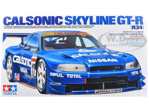 Model Kit Nissan Skyline GT R R34 Calsonic 1/24 Scale Model Tamiya TAM-24219