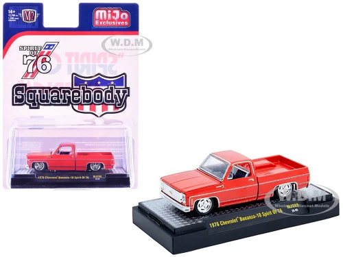1976 Chevrolet Silverado Bonanza 10 Pickup Truck Spirit of  76 Red Limited Edition to 12750 pieces Worldwide 1/64 Diecast Model Car M2 Machines 31500-MJS98