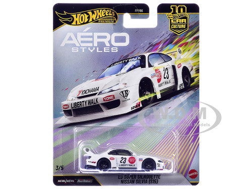 Nissan Silvia S15 LB Super Silhouette RHD Right Hand Drive #23 White with Graphics Aero Styles Series Diecast Model Car Hot Wheels JKF34