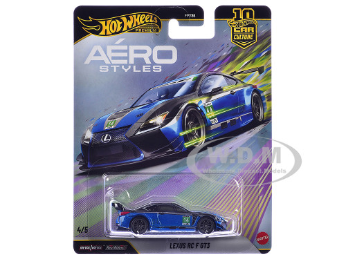 Lexus RC F GT3 #14 Blue Metallic Aero Styles Series Diecast Model Car Hot Wheels JKF35