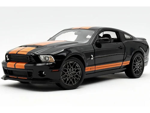 2013 Ford Mustang Shelby GT500 Black Orange Stripes Shelby Collectibles Series 1/18 Diecast Model Car ACME SC18013