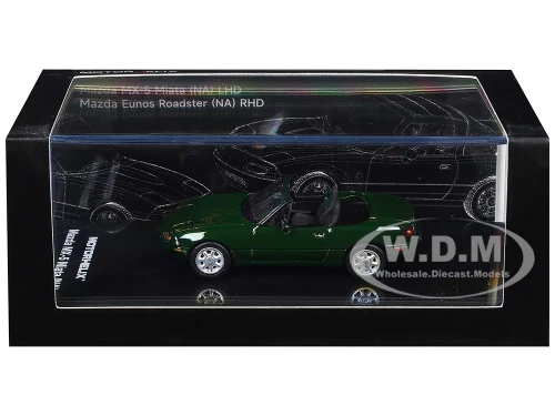 Mazda MX 5 Miata NA Convertible British Racing Green 1/64 Diecast Model Car MotorHelix M60205L