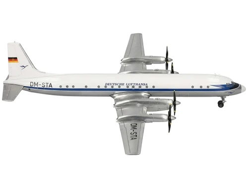 Ilyushin IL 18 Commercial Aircraft Deutsche Lufthansa DM STA White with Blue Stripes 1/200 Diecast Model Airplane Herpa HE573689