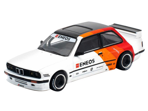 Pandem E30 ENEOS White Carbon Top Stripes 1/64 Diecast Model Car Pop Race PR640542