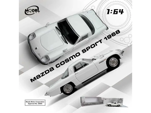 1968 Mazda 110 S Cosmo Sport RHD Right Hand Drive White 1/64 Diecast Model Car Model Model MM64-MCS-002
